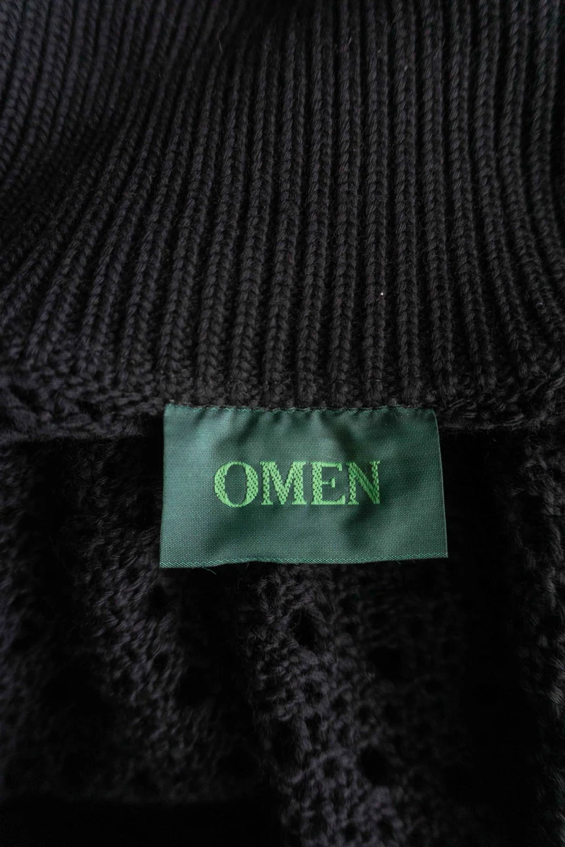 OMEN Hamburg Designer Lochmuster Strickjacke, M–L