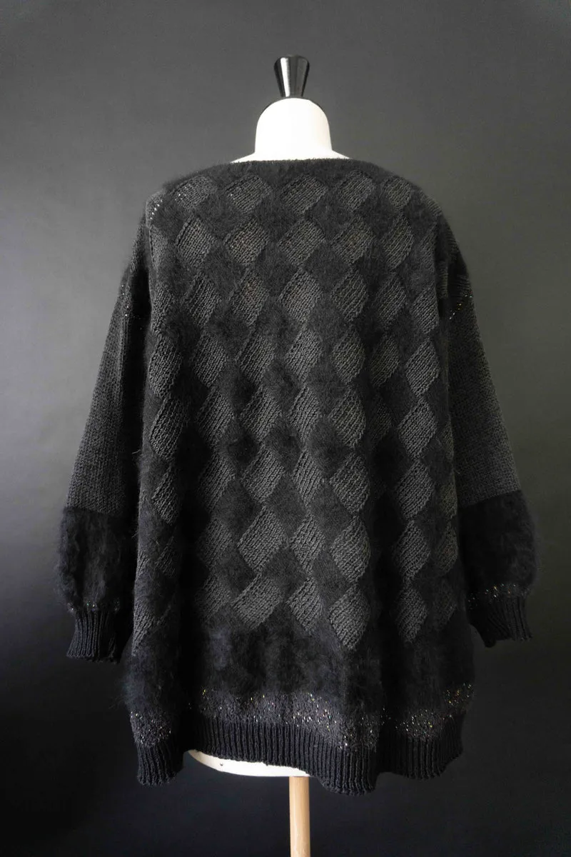 Vintage Angora Pullover, Handmade, M–L