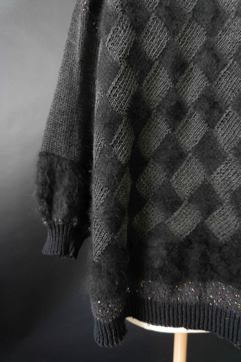 Vintage Angora Pullover, Handmade, M–L