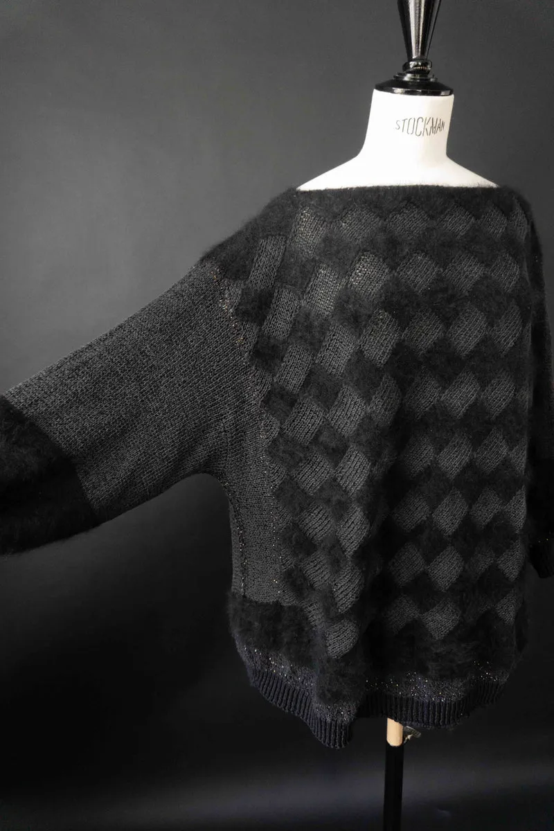 Vintage Angora Pullover, Handmade, M–L