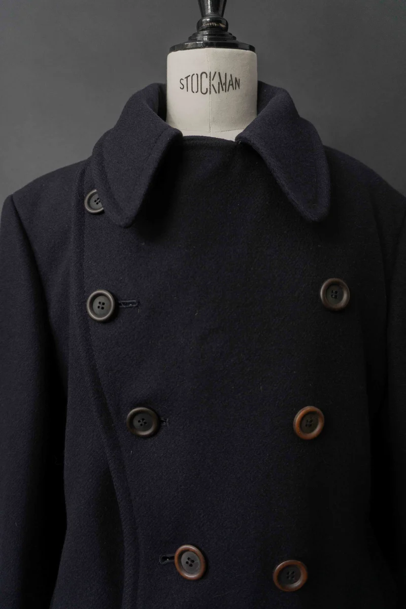 Vintage Military Wollmantel, Navy, M–L
