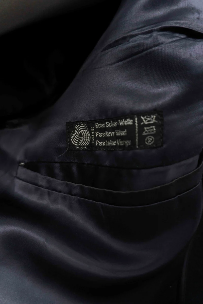 Vintage Military Wollmantel, Navy, M–L