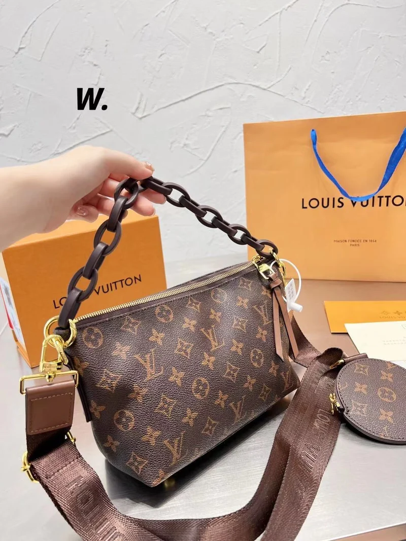 Chain Shoulder Brown Bag