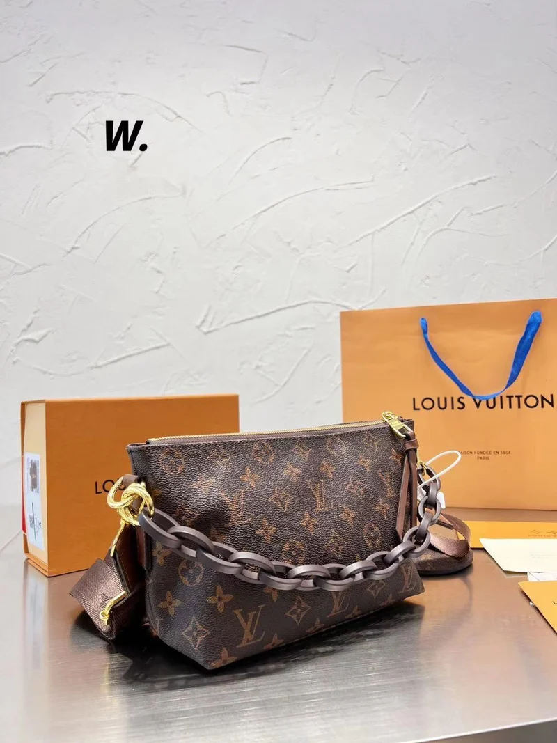 Chain Shoulder Brown Bag