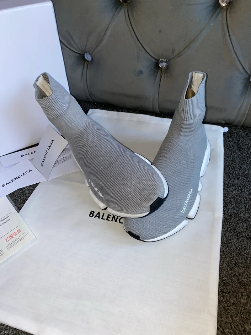 Grey & White Sock Trainers