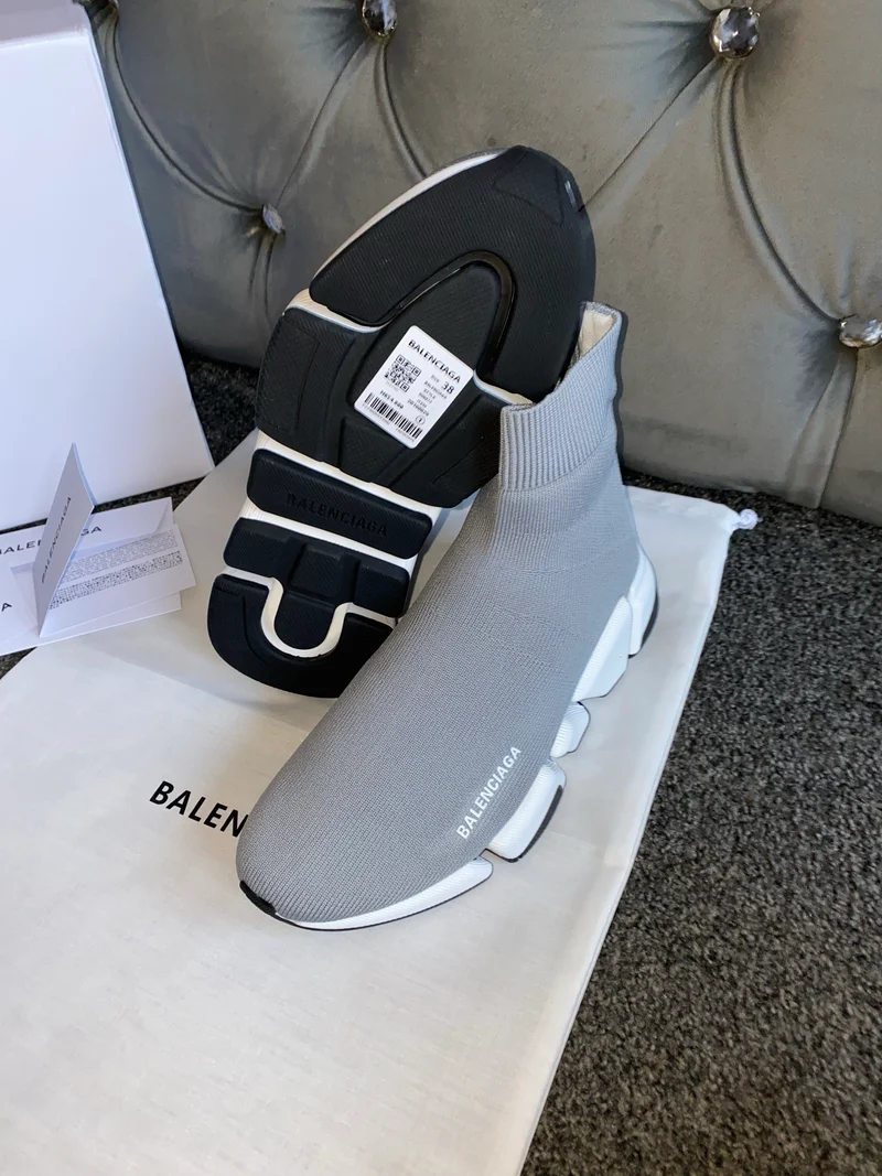 Grey & White Sock Trainers