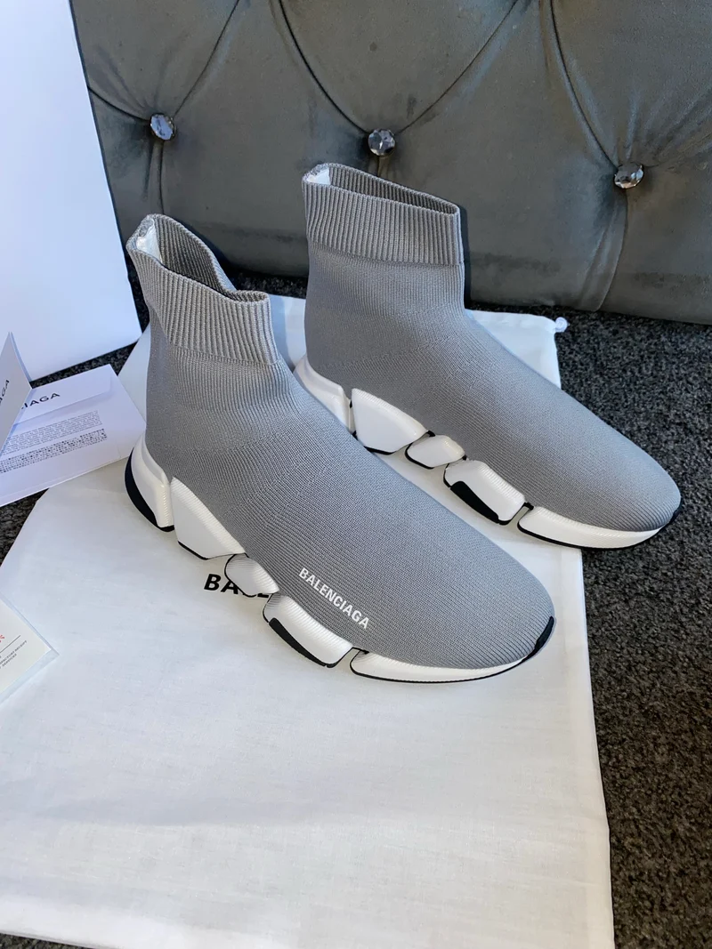 Grey & White Sock Trainers