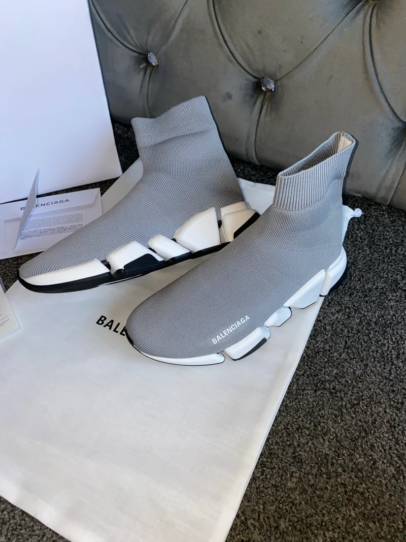 Grey & White Sock Trainers