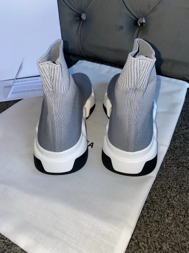 Grey & White Sock Trainers