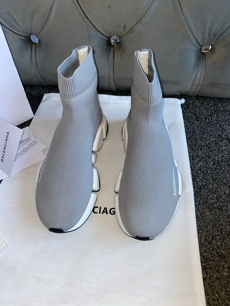 Grey & White Sock Trainers