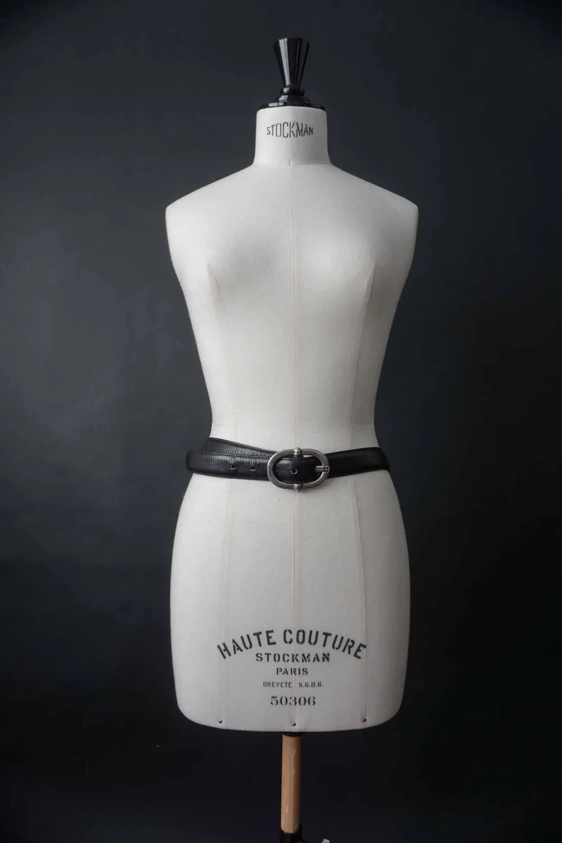 Vintage 80s Aigner Gürtel Echtleder Schwarz – Silberne Schnalle
