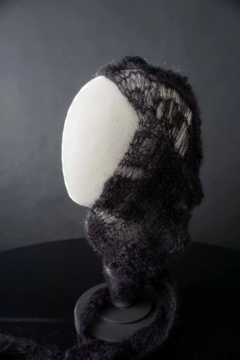 Handmade witchy Schalmütze Seide-Mohair