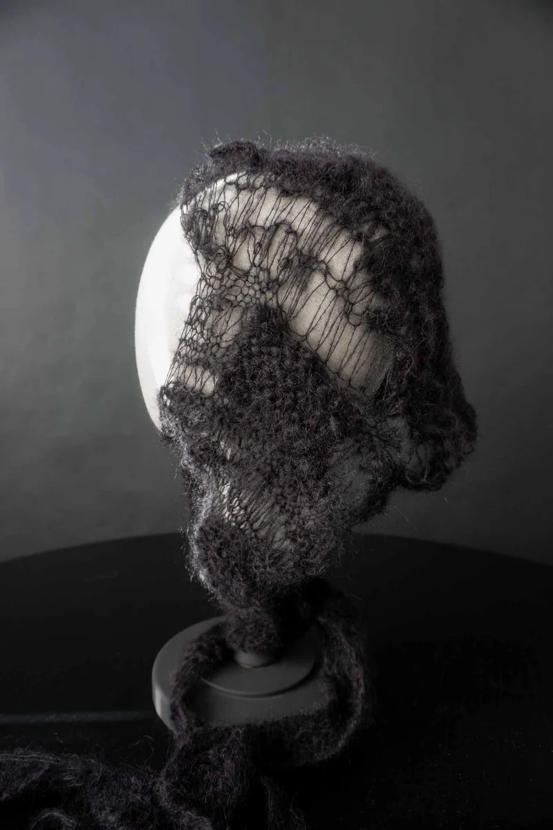 Handmade witchy Schalmütze Seide-Mohair