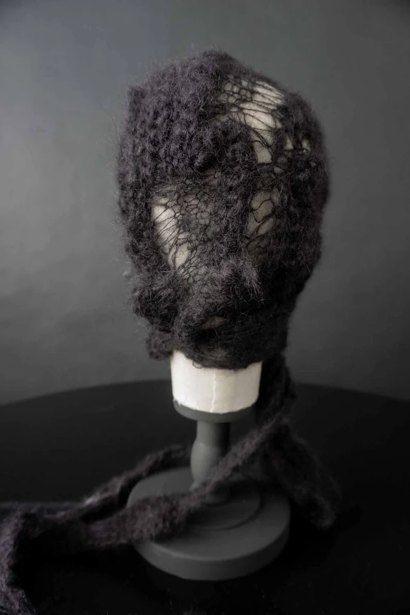 Handmade witchy Schalmütze Seide-Mohair