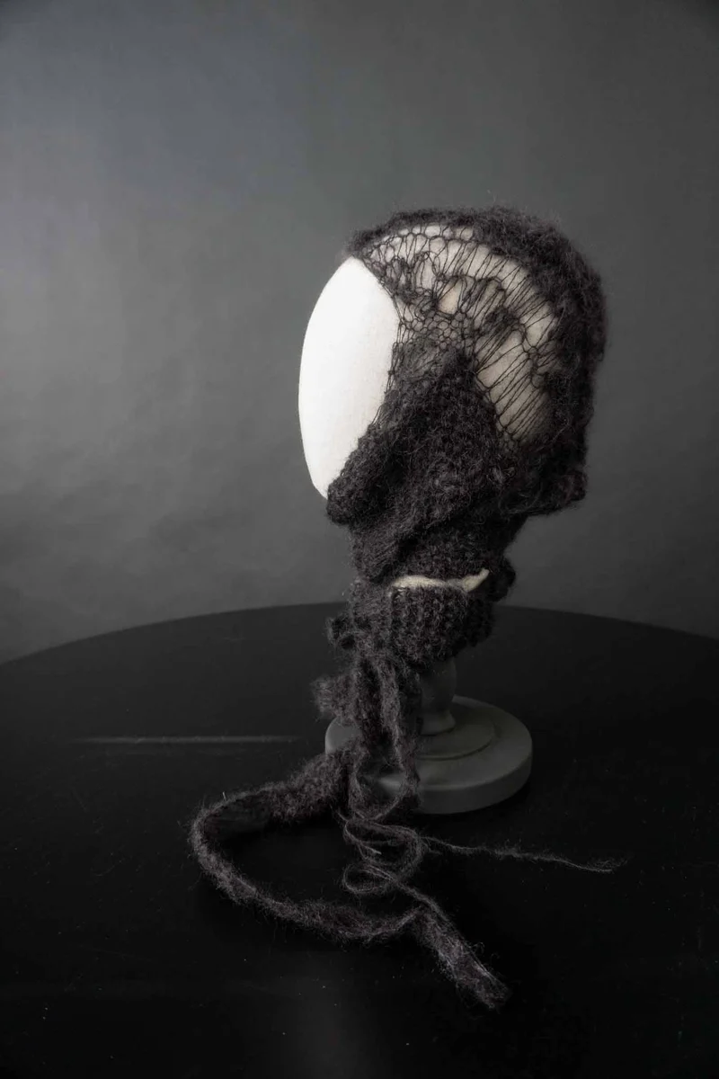 Handmade witchy Schalmütze Seide-Mohair