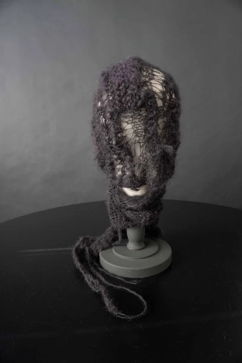 Handmade witchy Schalmütze Seide-Mohair