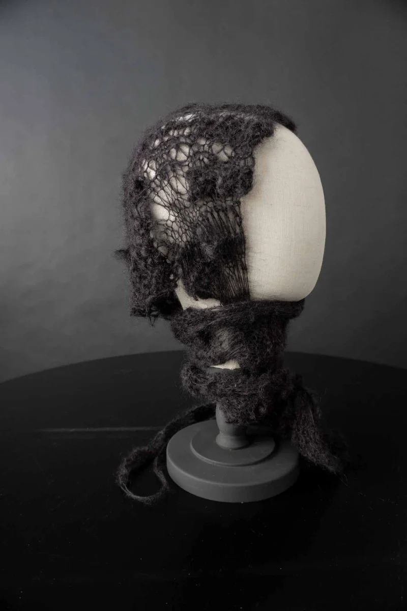 Handmade witchy Schalmütze Seide-Mohair