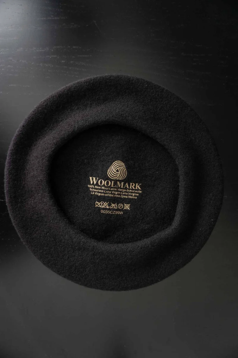 Vintage Woll-Baret Schurwolle, Schwarz