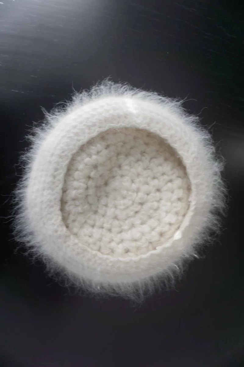 Vintage Angora Mütze Weiß