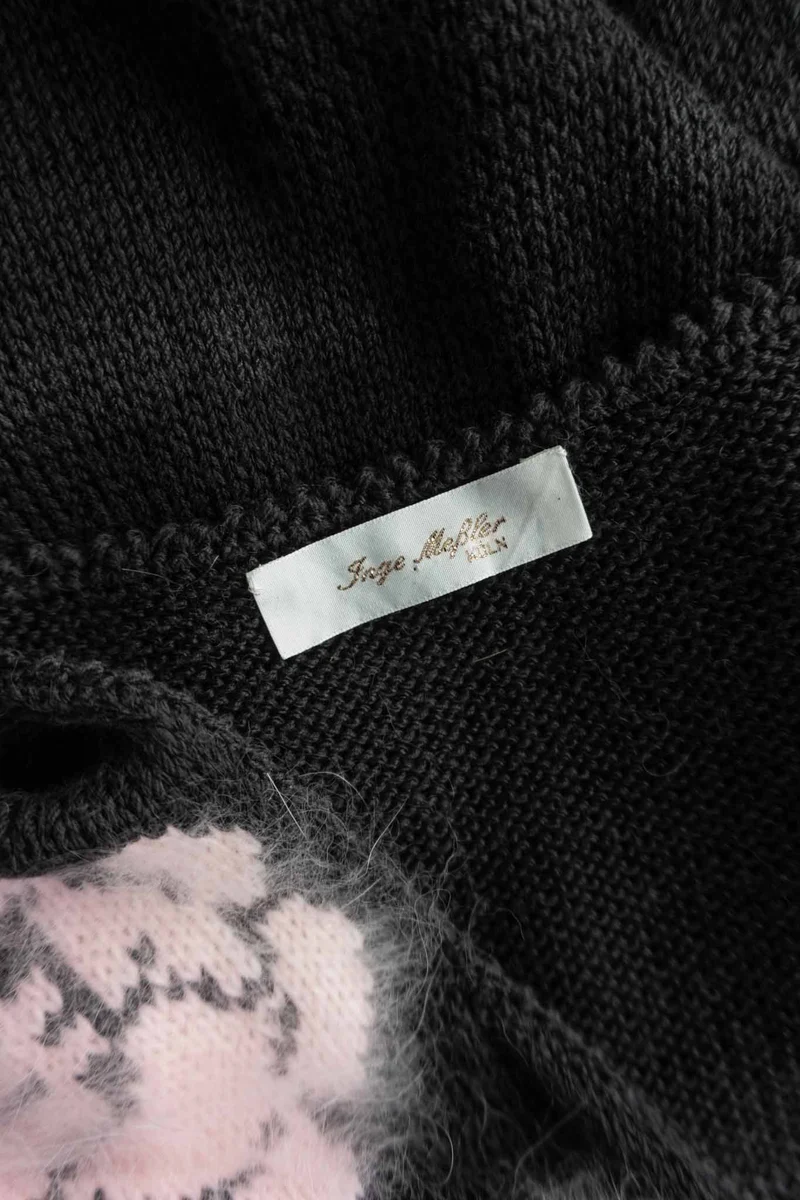 Vintage Angora Strickjacke Rosen, S–M