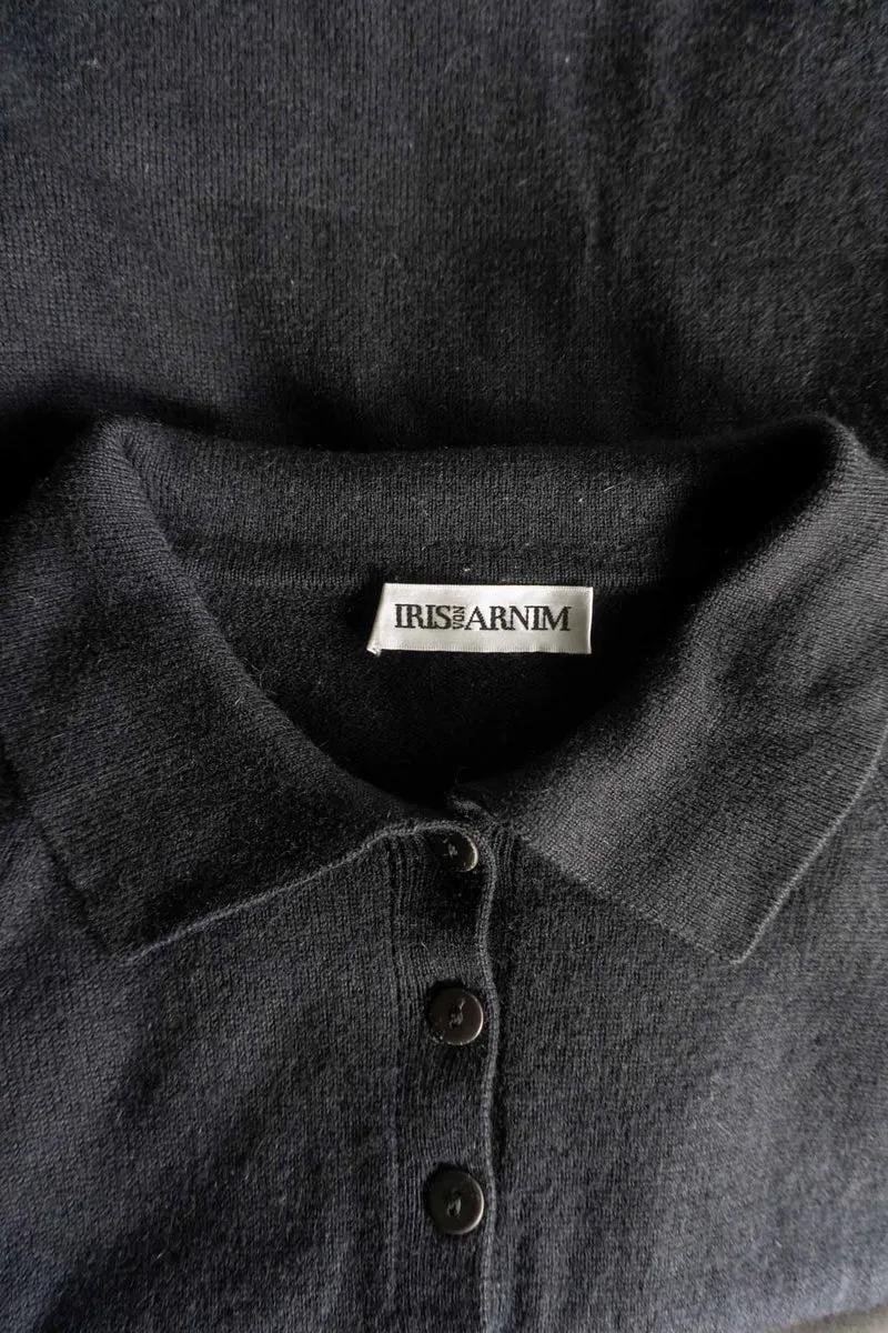 Vintage Iris von Arnim – Seide-Kaschmir Polo Pullover, XS–S