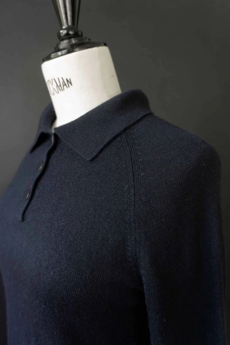 Vintage Iris von Arnim – Seide-Kaschmir Polo Pullover, XS–S