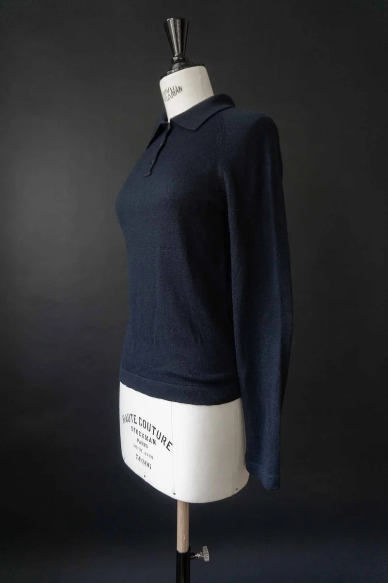 Vintage Iris von Arnim – Seide-Kaschmir Polo Pullover, XS–S