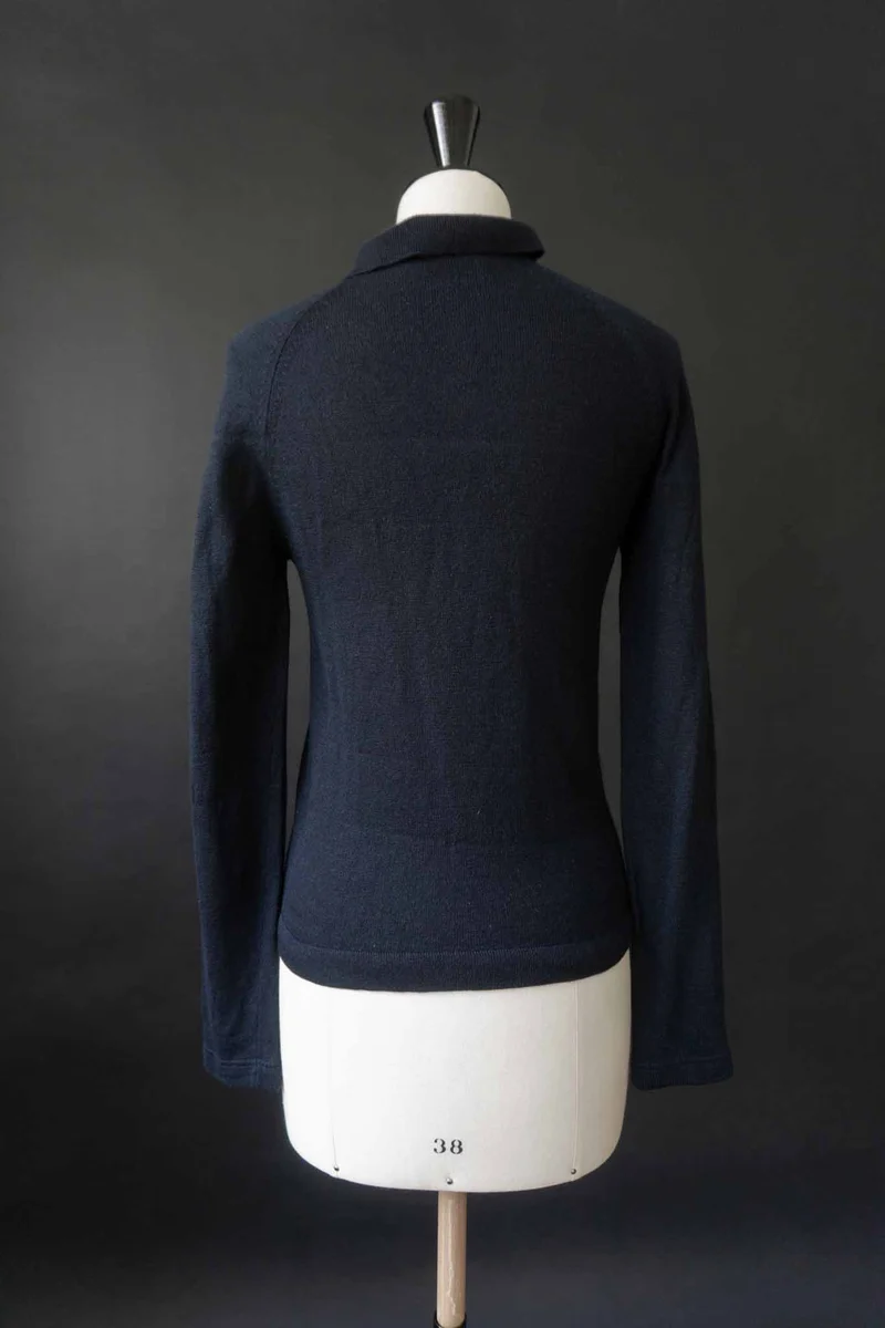 Vintage Iris von Arnim – Seide-Kaschmir Polo Pullover, XS–S