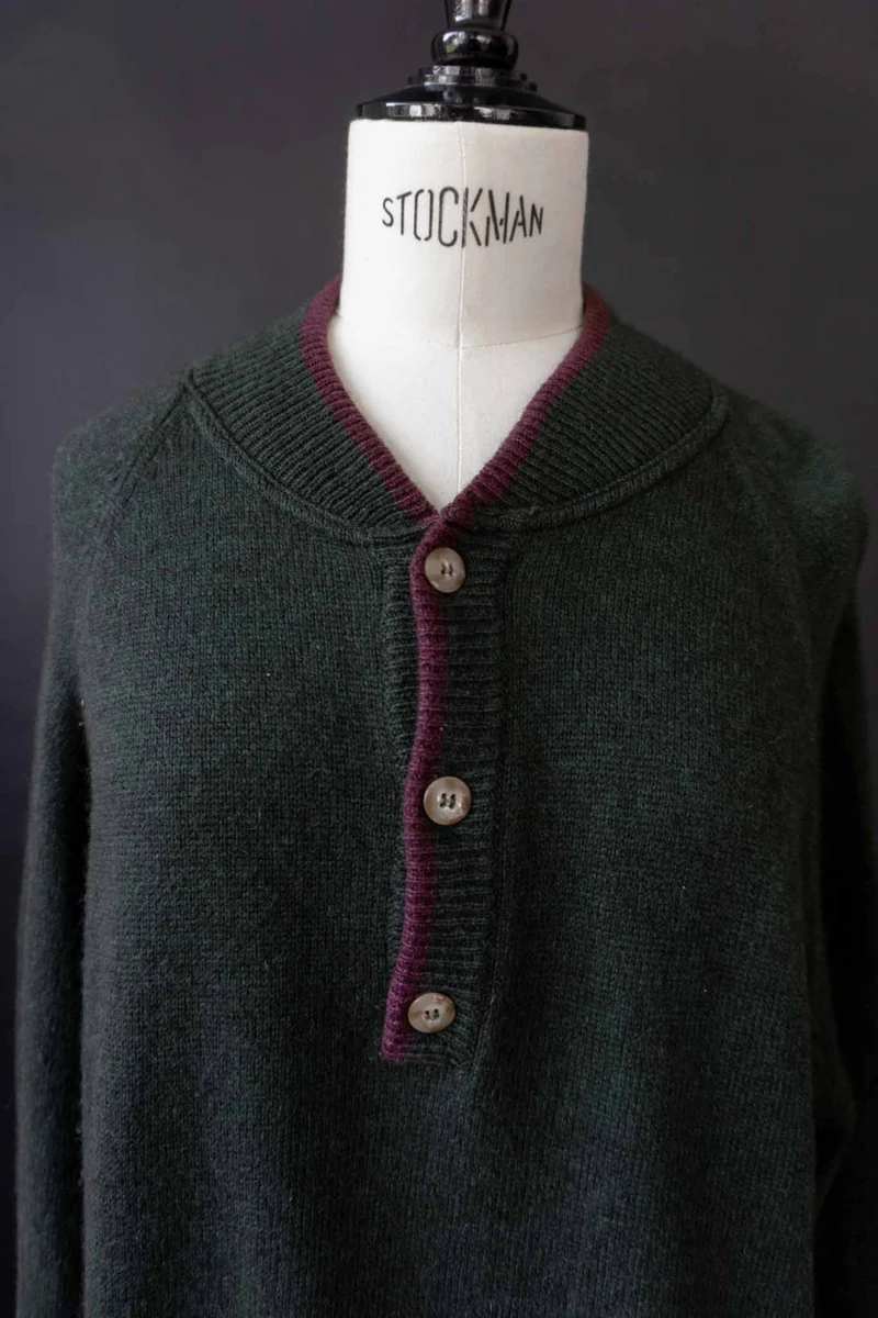 Vintage Pringle of Scotland Yak & Wool Henley Knit, M–XL