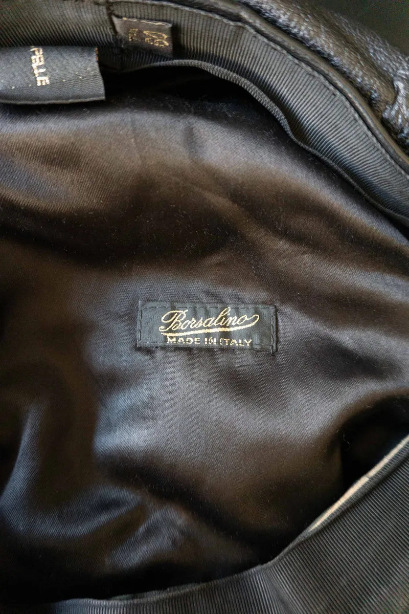 Vintage Borsalino Bakerboy Mütze Leder, M