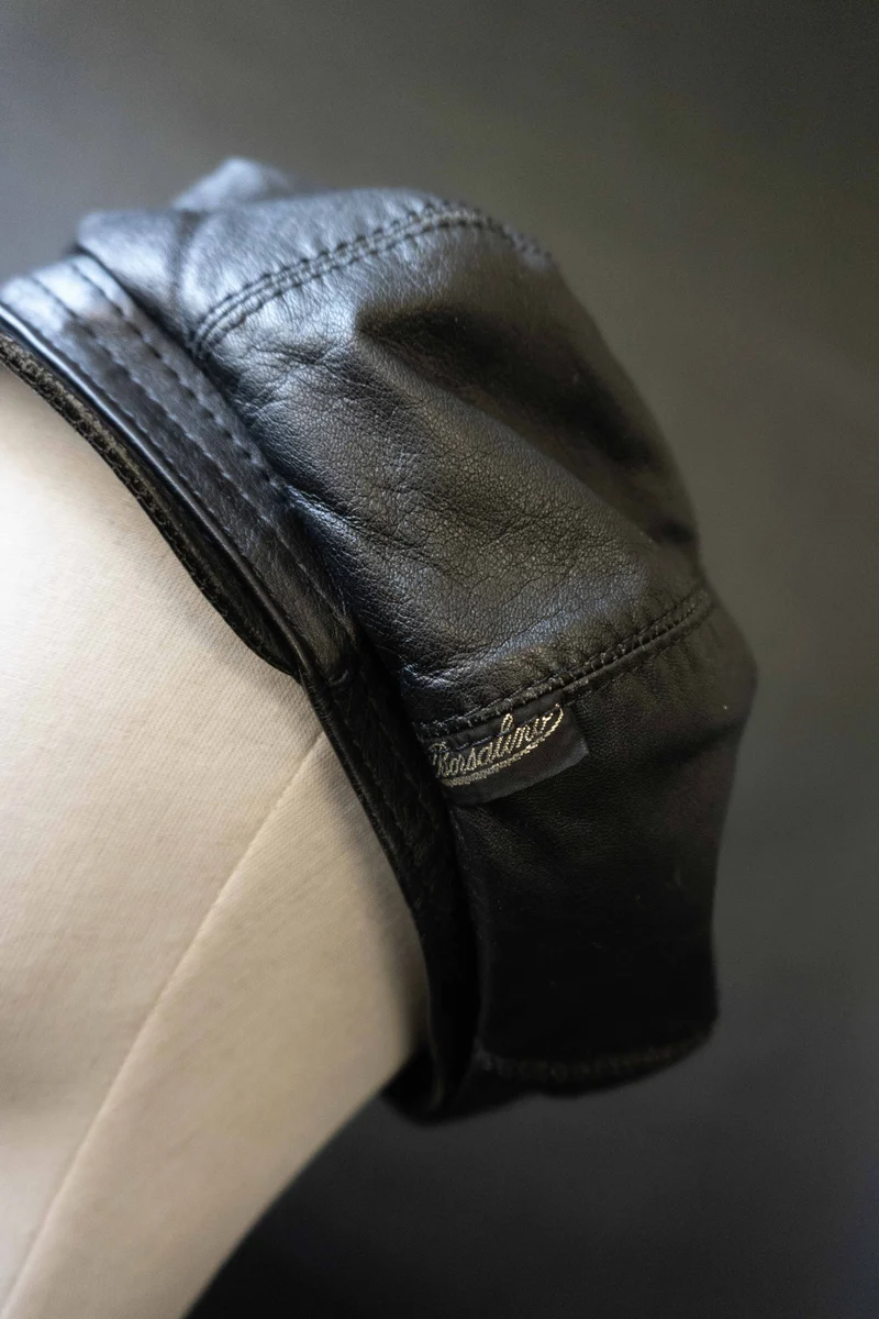 Vintage Borsalino Bakerboy Mütze Leder, M