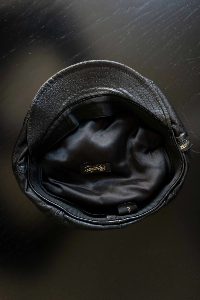 Vintage Borsalino Bakerboy Mütze Leder, M