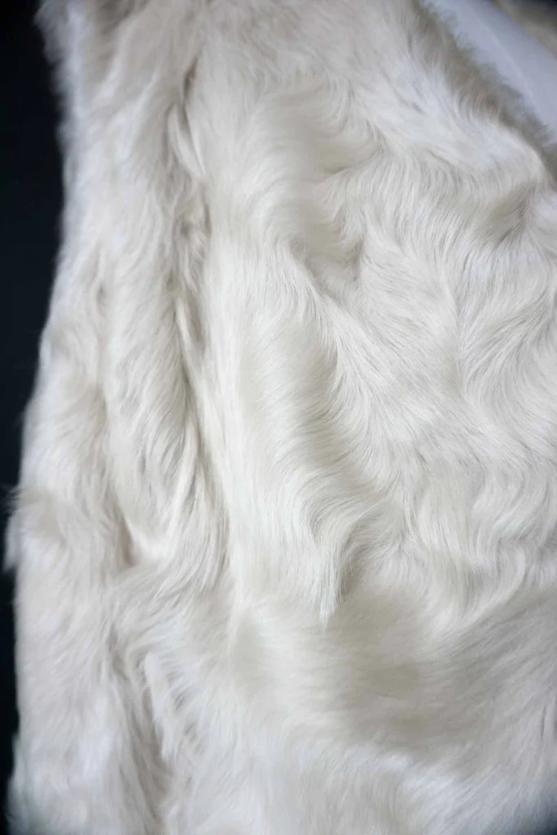 Vintage Pelzweste Lammfell, Creme, M–XL