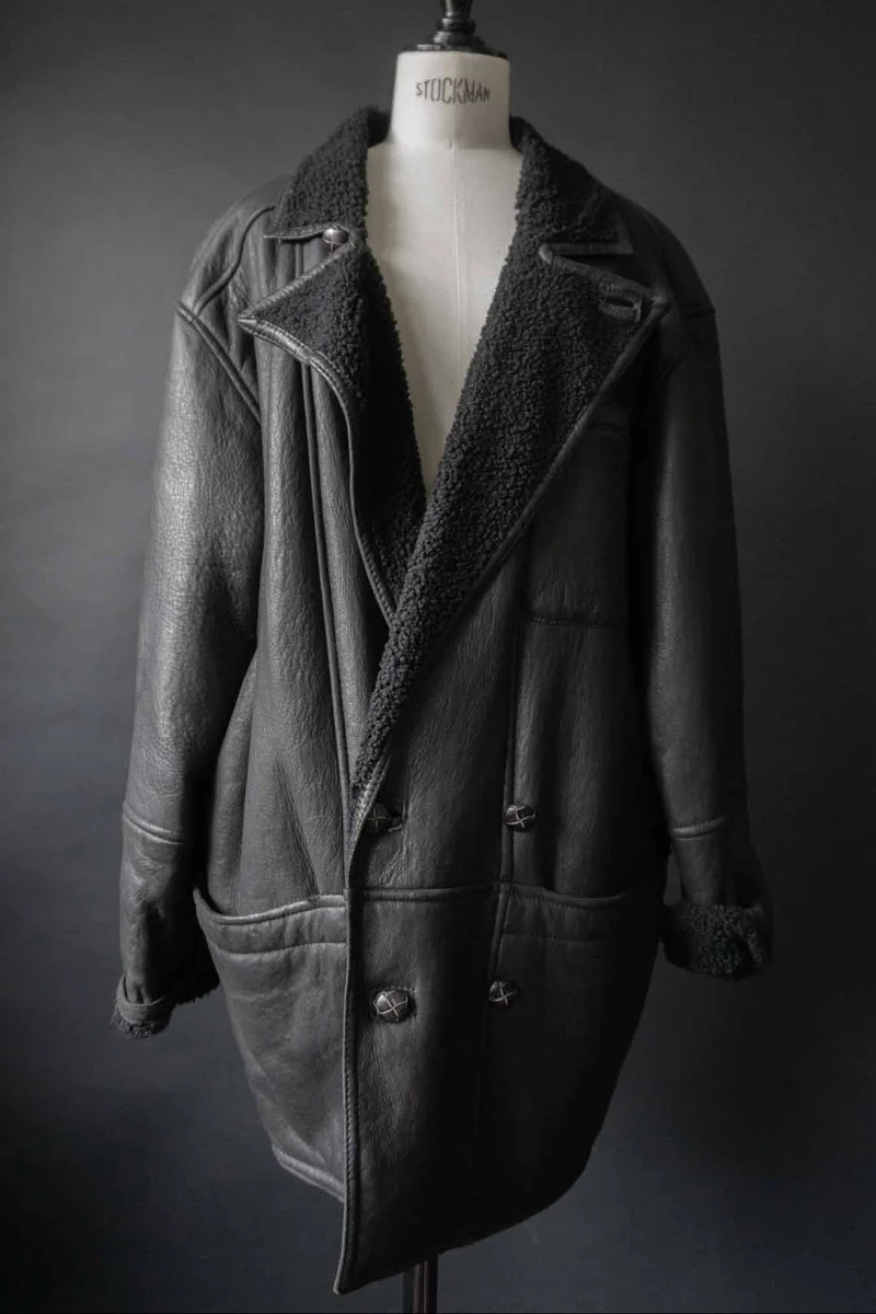 Vintage Lammfelljacke oversized, M–L