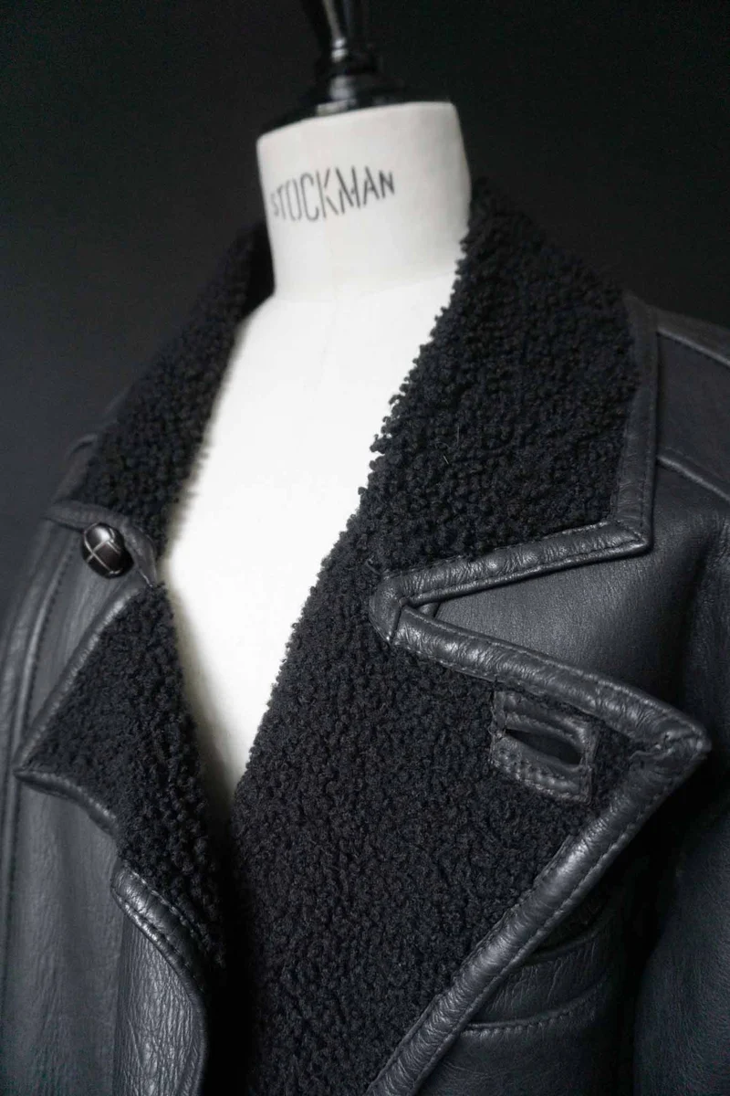 Vintage Lammfelljacke oversized, M–L