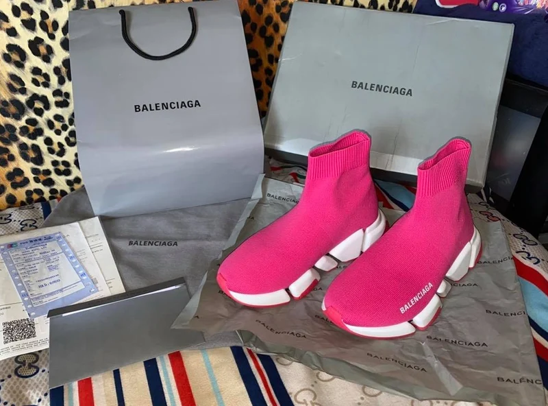 Bright Pink Sock Trainers