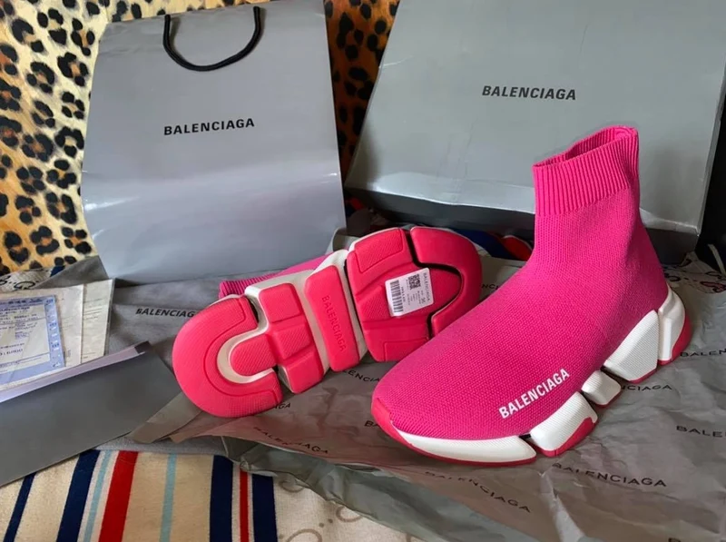 Bright Pink Sock Trainers