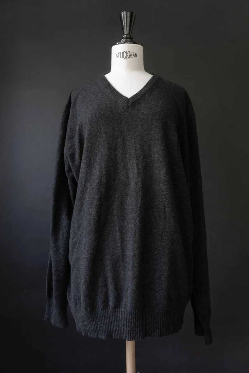 Vintage Kaschmir Pullover Anthrazit, M–L
