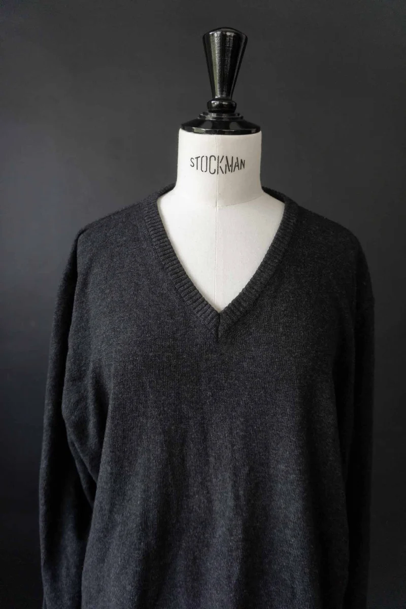 Vintage Kaschmir Pullover Anthrazit, M–L