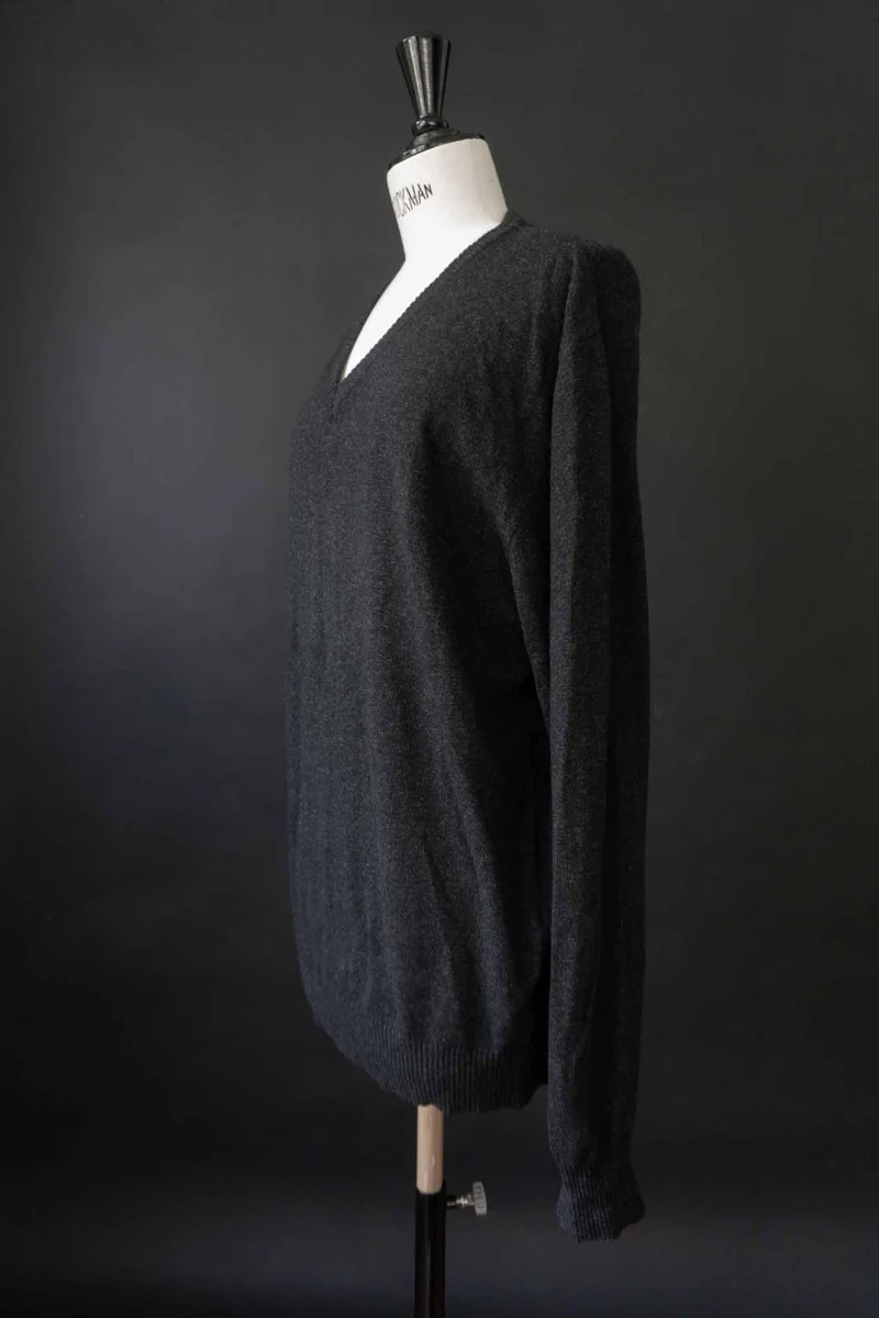 Vintage Kaschmir Pullover Anthrazit, M–L