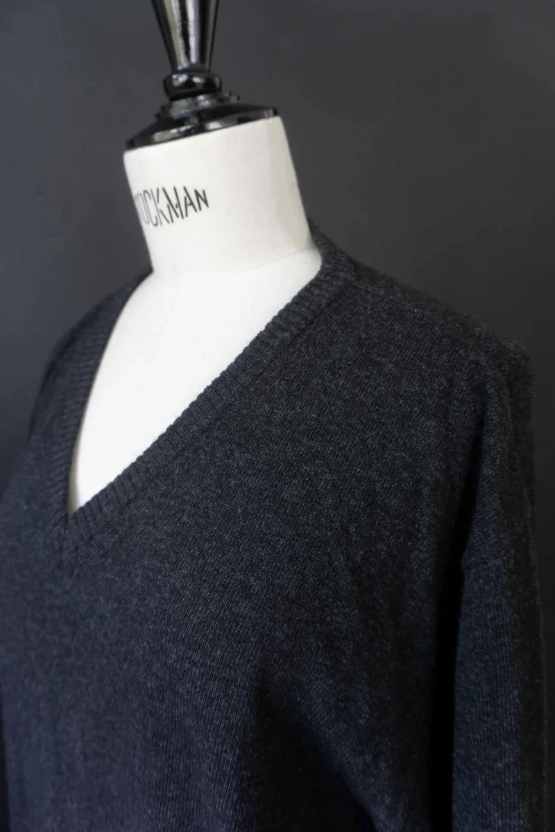 Vintage Kaschmir Pullover Anthrazit, M–L