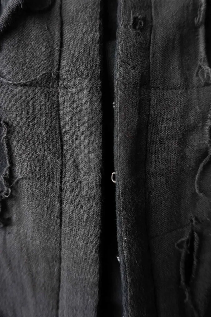 Avantgarde Vintage Jacke Schwarz – dekonstruiertes Unikat mit Cut-Out-Details, XS–M