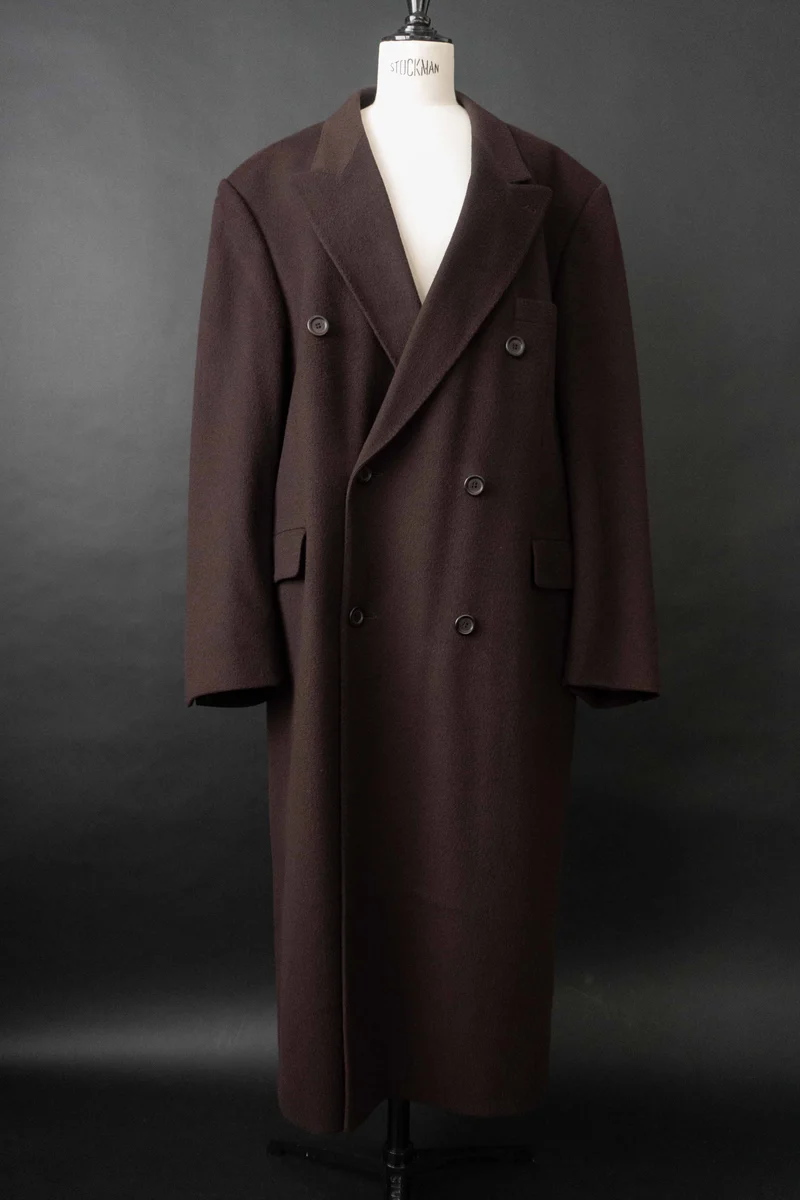 Vintage 80s Maxi Mantel, Blutrot, M–XL