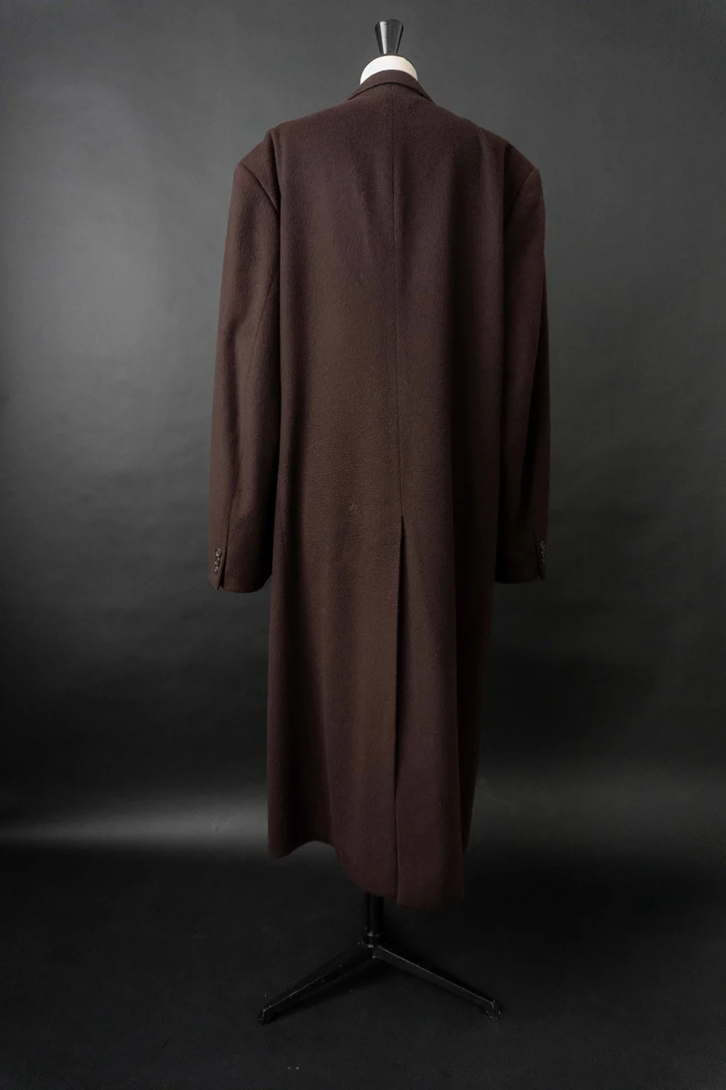 Vintage 80s Maxi Mantel, Blutrot, M–XL