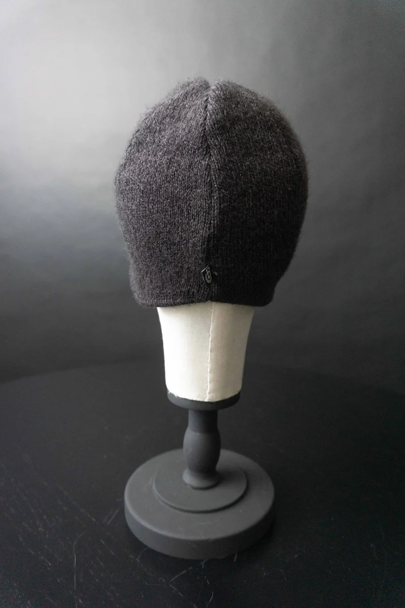Vintage Bugatti Schiebermütze Strick, Grau–Purple, M