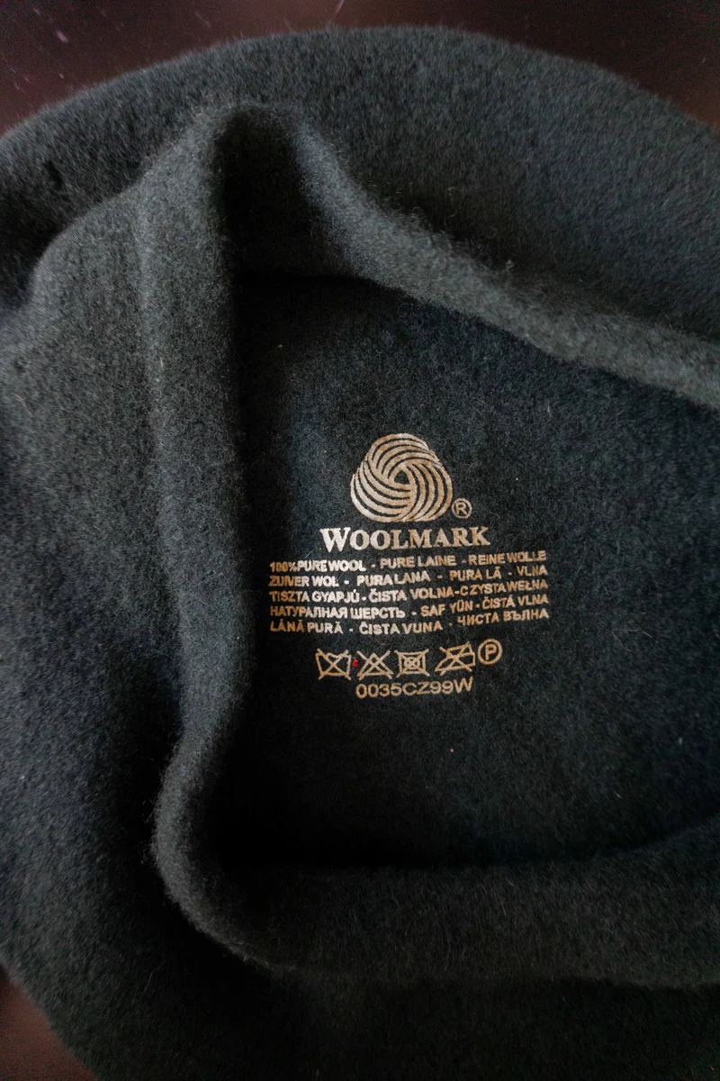 Vintage Baret Waldgrün, Schurwolle, S