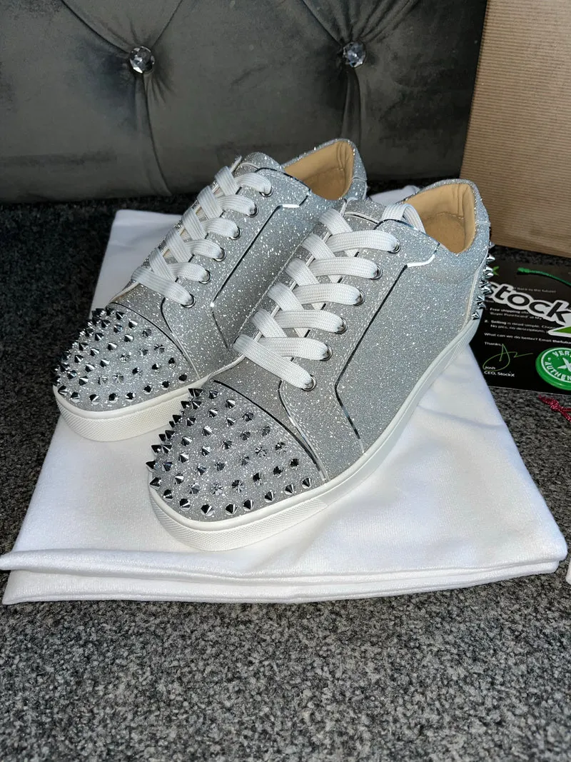 Silver Glittery Studded Trainers