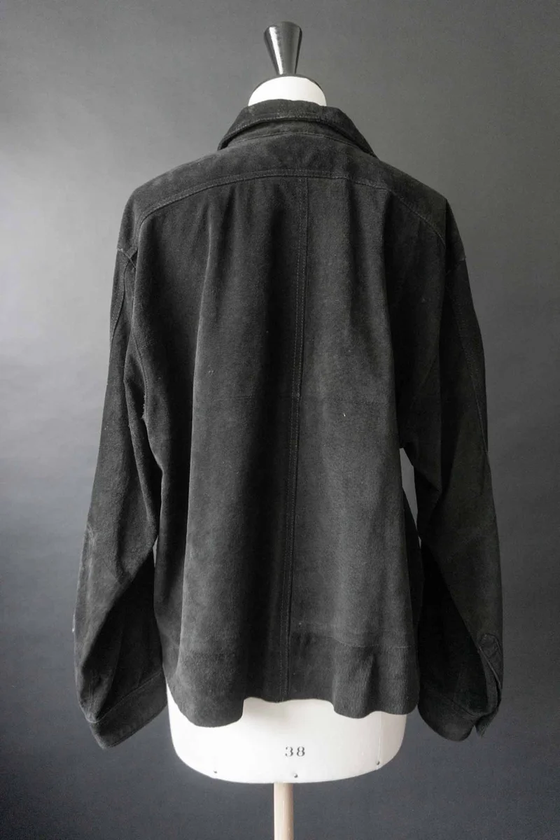 Vintage Wildlederjacke Schwarz, S–M