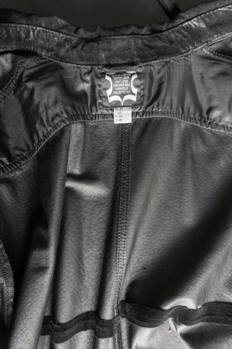 Vintage Wildlederjacke Schwarz, S–M