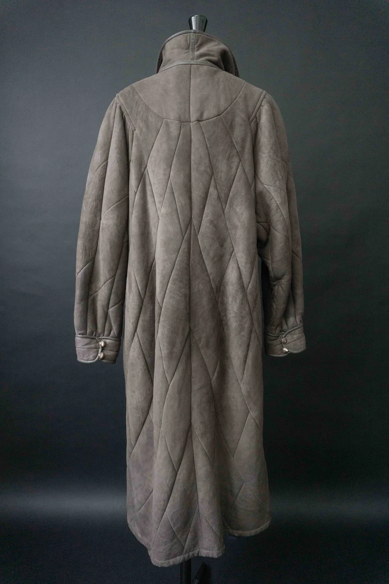 Vintage 70s Lammfellmantel Greige, M